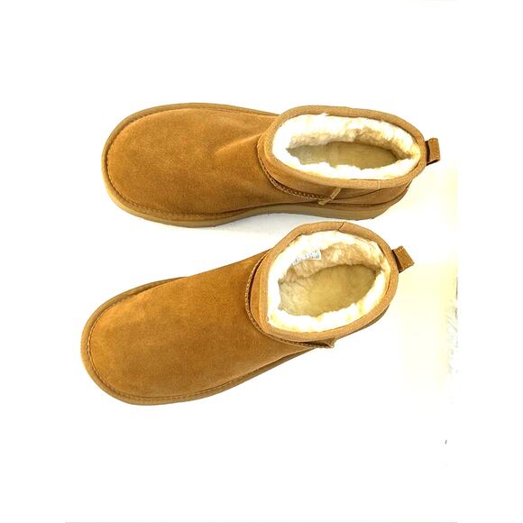 UGG Classic Ultra Mini Platform Chestnut Size 9 Boots 1135092 Booties Wool - Picture 4 of 10